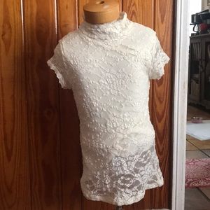 Cream, lace top